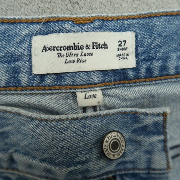 Abercrombie & Fitch Jeans Women's Size 27 Short Low-Rise Ultra Loose 28" Inseam - Picture 9 of 16